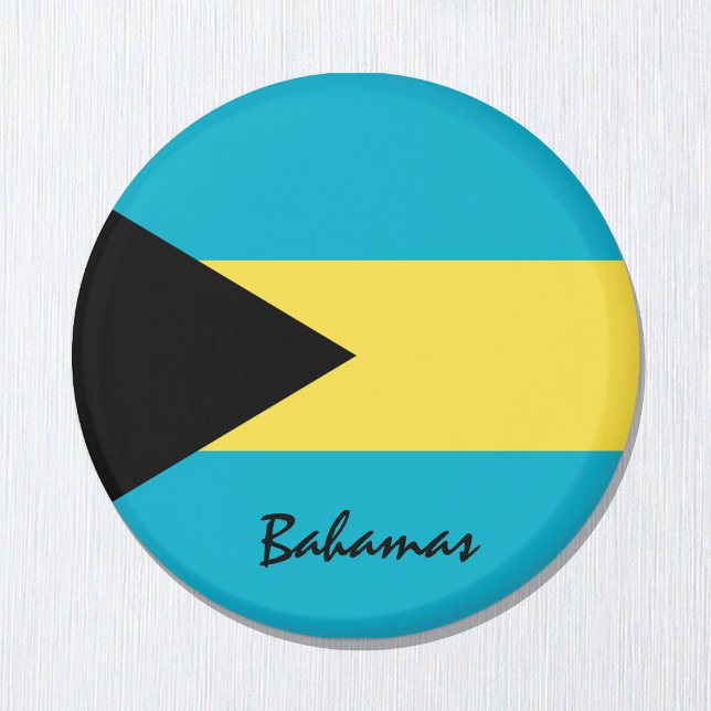 Bahamas flagga och Nordamerika - resor/sportfantas Magnet (Skapare uppladdad)