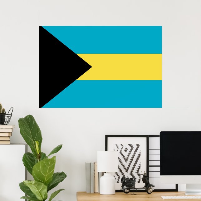 Bahamas flagga poster (Hemmakontoret)