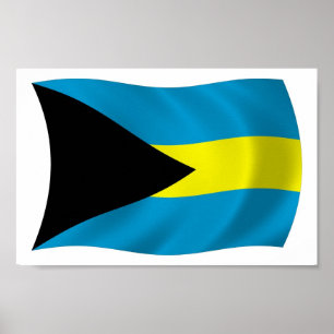 Bahamas-Flagga Poster Skriv ut