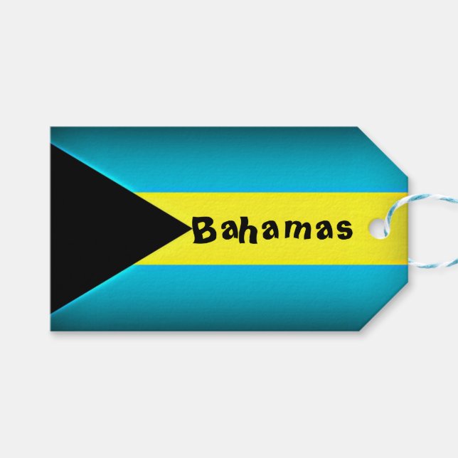 Bahamas Flagga Presentetikett (Framsidan (Horisontell))
