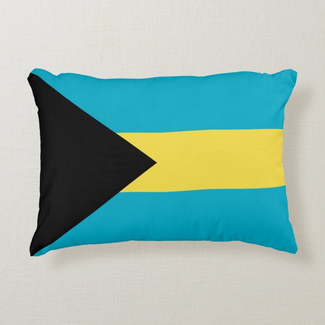 Bahamas flagga prydnadskudde (Framsidan)