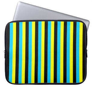 bahamas flagga ränder land mönster blå gul svart laptop fodral
