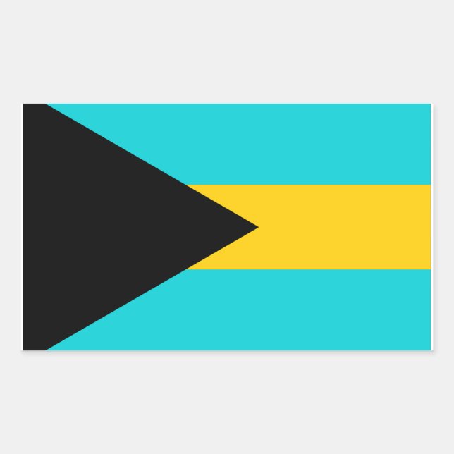 Bahamas Flagga Rektangulärt Klistermärke (Framsida)
