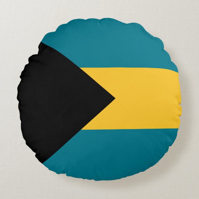 Bahamas-flagga Rund Kudde (Framsidan)