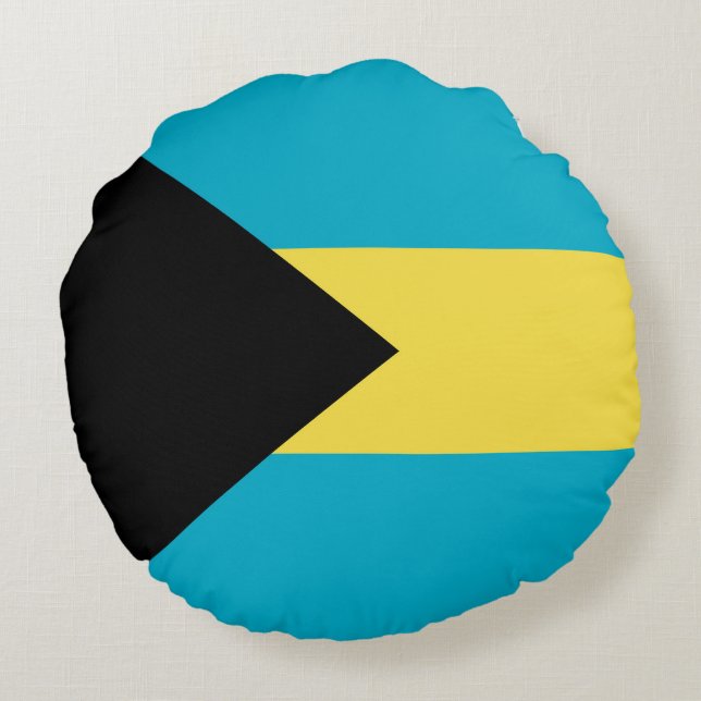 Bahamas flagga rund kudde (Baksidan)