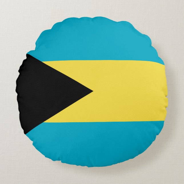 Bahamas Flagga Rund Kudde (Framsidan)