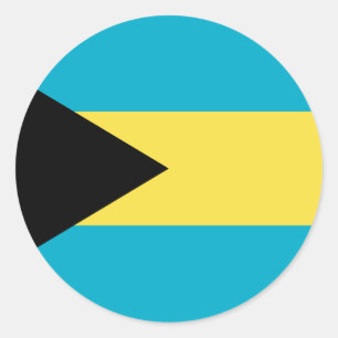 Bahamas Flagga Runt Klistermärke