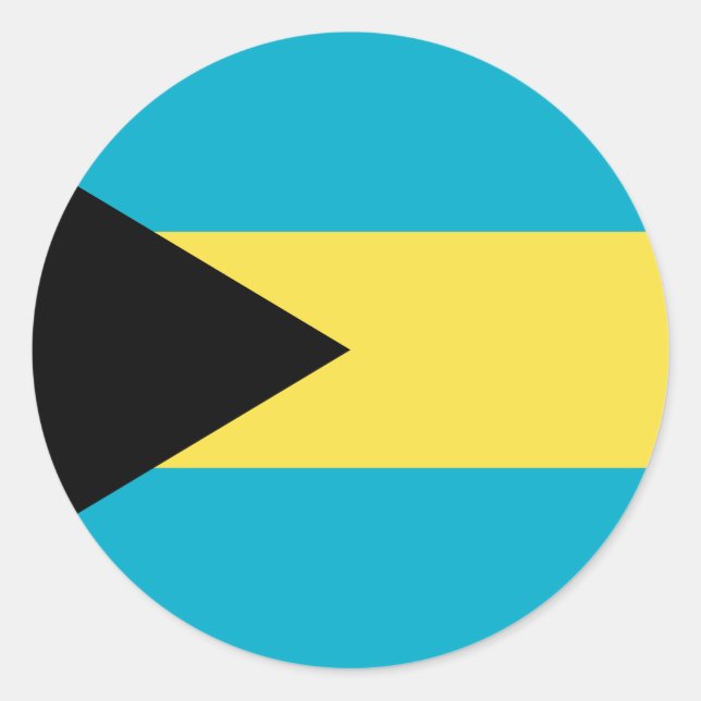 Bahamas Flagga Runt Klistermärke (Framsida)
