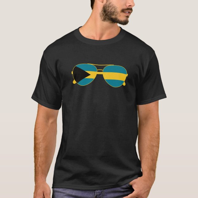 Bahamas Flagga Sunglasses Bahamian Flagga T Shirt (Framsida)