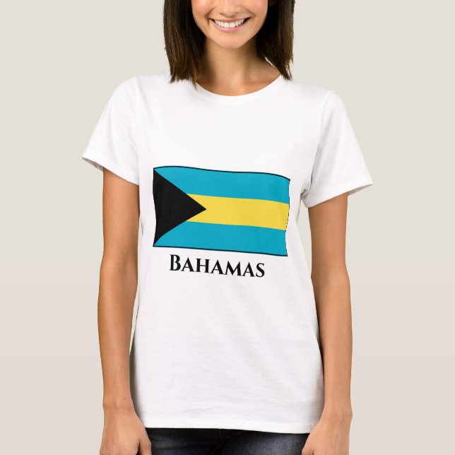 Bahamas Flagga T Shirt (Framsida)