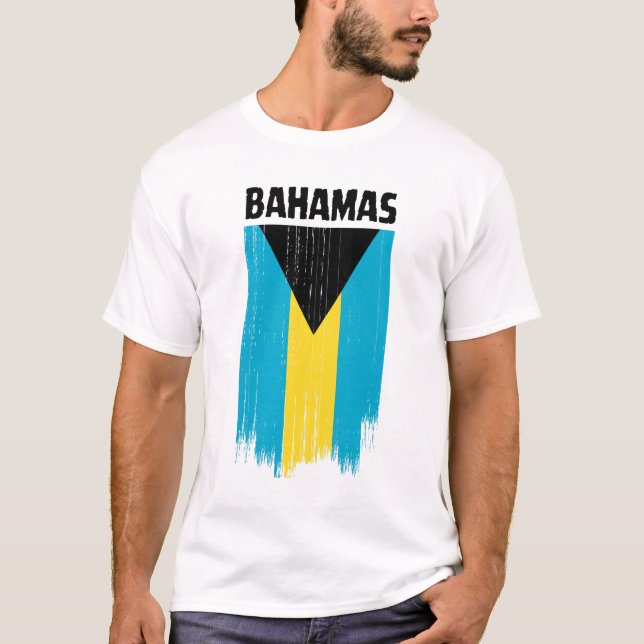 Bahamas Flagga T Shirt (Framsida)
