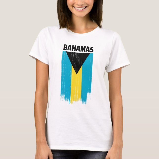 Bahamas flagga  t shirt (Framsida)
