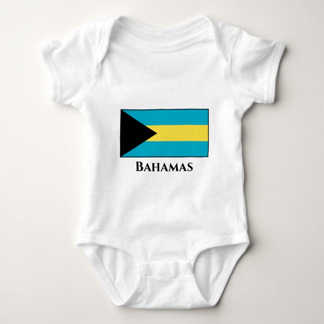 Bahamas Flagga T Shirt (Framsida)
