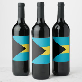Bahamas flagga vinflaska etikett