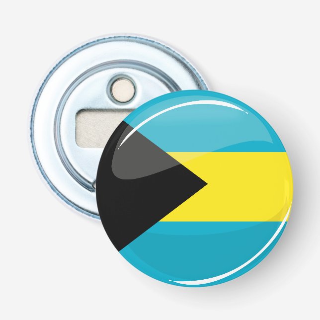 Bahamas flaggarunda och glansigt flasköppnare (Framsidan)