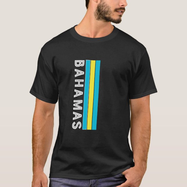 Bahamas flaggfärger t shirt (Framsida)