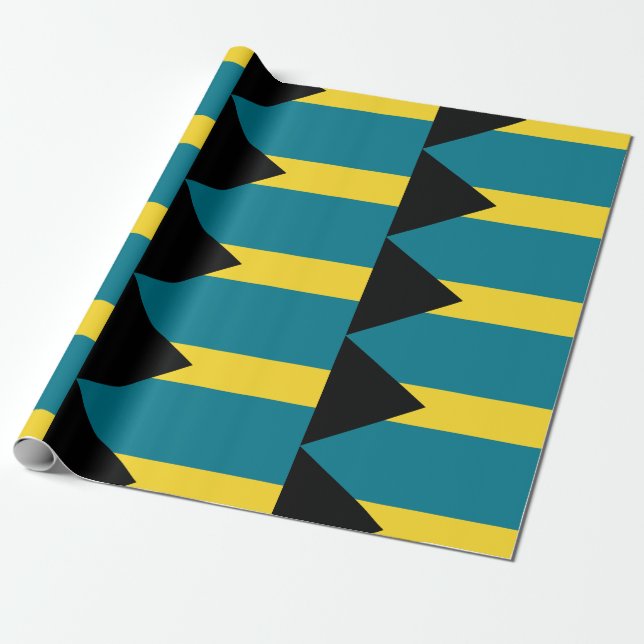 Bahamas flaggmönster presentpapper (Utrullad)