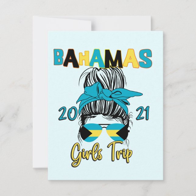 Bahamas Flickor Resa Matchning 2021 Tack Kort (Framsida)