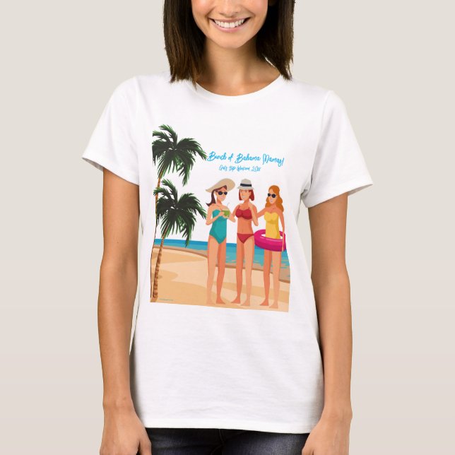 Bahamas Flickor Resa Systerparty Semester T Shirt (Framsida)