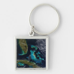 Bahamas, Florida och Kuba Fyrkantig Silverfärgad Nyckelring