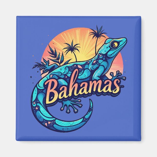 Bahamas Gecko Karibien Magnet (Framsidan)
