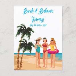 Bahamas Girls Resa Bachelorette Party Vacation Inbjudan Vykort