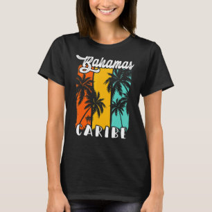 Bahamas Handflatan Träd Beach Caribe Retro Vacatio T Shirt