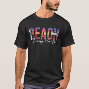 Bahamas Handflatan Träd Beach Caribe Vacation Fami T Shirt