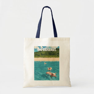 Bahamas Illustration Travel Art Vintage Tygkasse