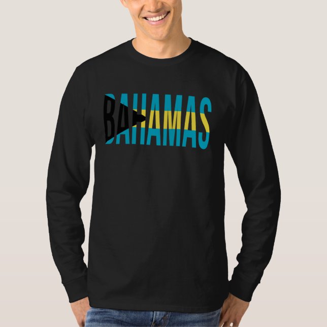 Bahamas In Flag Colors T Shirt (Framsida)
