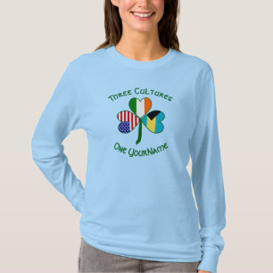 Bahamas Irland USA Flaggor Shamrock Personlig T Shirt