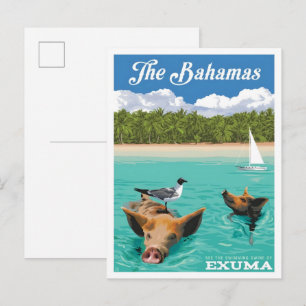Bahamas Karibien Vintage Resa Vykort
