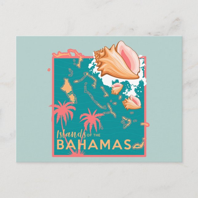 Bahamas Karta Bahamas vycard Vacation Cruise Vykort (Framsida)