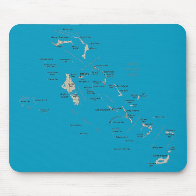 Bahamas karta Mousepad Musmatta (Framsidan)