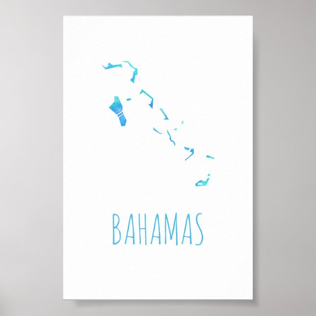 Bahamas Karta Poster (Framsidan)