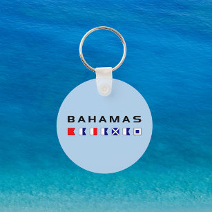 Bahamas Maritime Nautical Signal Flaggor Light-Fär Nyckelring