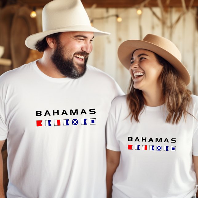 Bahamas Maritime Nautical Signal Flaggor Light-Fär T Shirt (Skapare uppladdad)