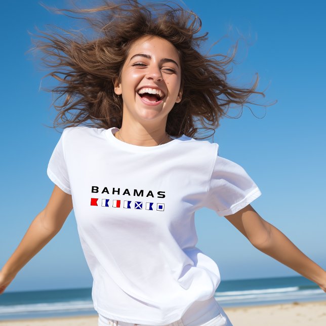 Bahamas Maritime Nautical Signal Flaggor Light-Fär T Shirt (Skapare uppladdad)