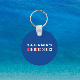 Bahamas Maritime Nautical Signal Flaggor Mörk Färg Nyckelring