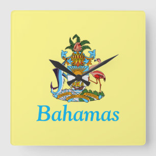 Bahamas med Jackande av Arm (Karibiska paradiset) Fyrkantig Klocka