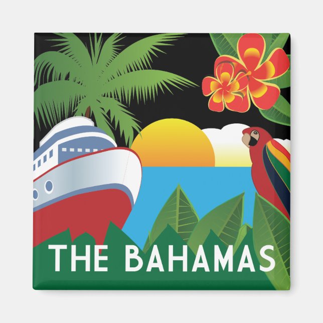 Bahamas med kryssningsbar Frakt Magnet (Framsidan)