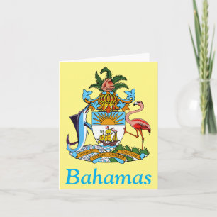 Bahamas med statsvapen (Karibiskt paradis) Tack Kort
