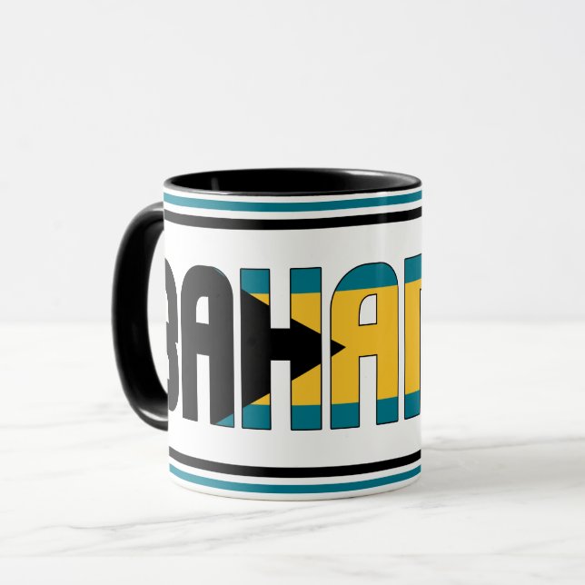 Bahamas National Flagga Patriotic Coffee Mugg (Framsida vänster)