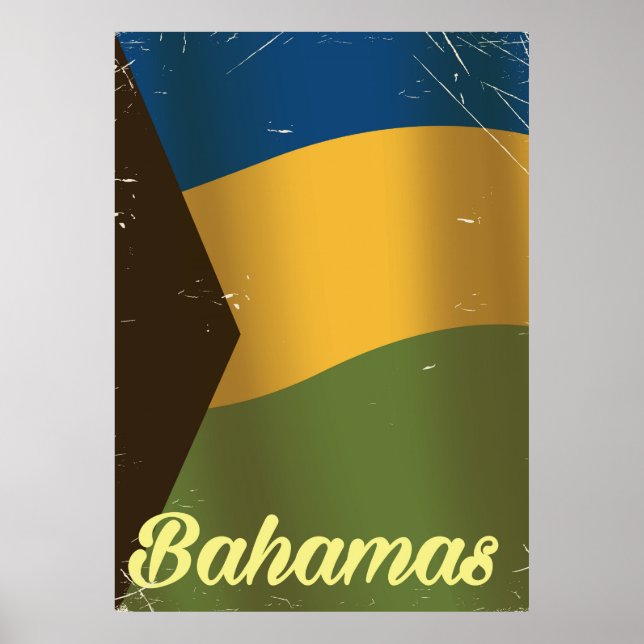 Bahamas national flagga vintage resor poster (Framsidan)