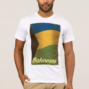Bahamas nationalflagga vintage reseskylt tee shirt