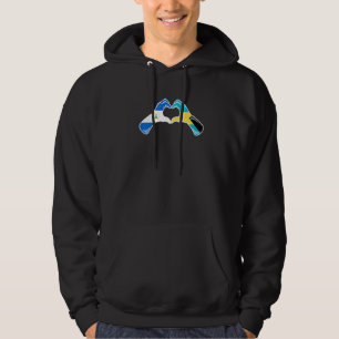 Bahamas Nicaragua Flag Bahamaner Nicaraguan Hjarta Hoodie