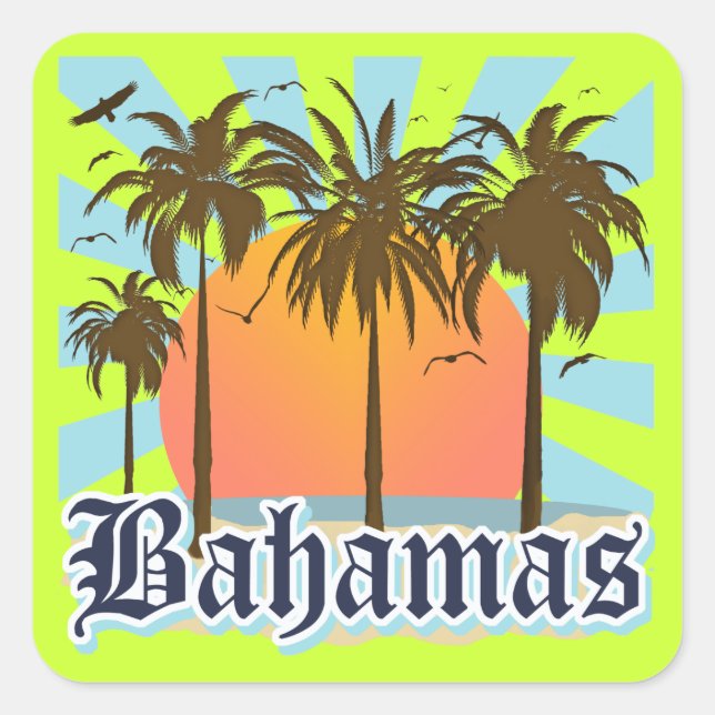 Bahamas-öarna Fyrkantigt Klistermärke (Framsida)