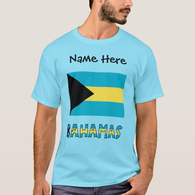 Bahamas och Bahamian Flagga Personlig Manarna T Shirt (Framsida)