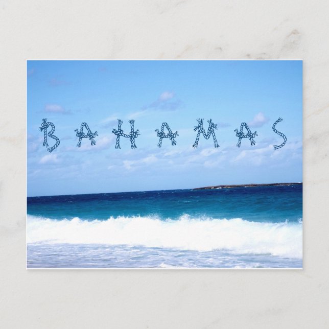 Bahamas och havet vykort (Framsida)