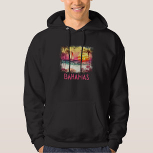 Bahamas Palmträd Strand Semester Sommar och Surfin Hoodie